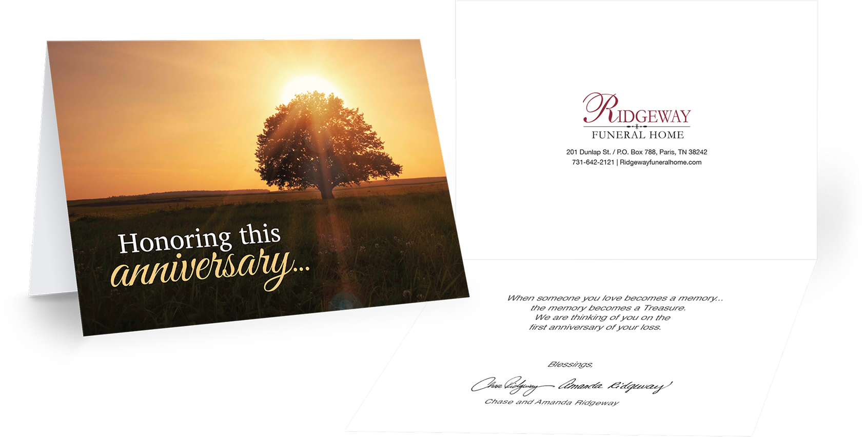 Cemetery Anniversary Card